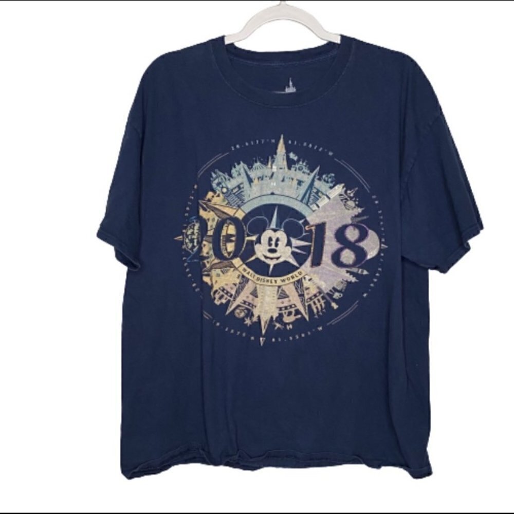 Disney Parks Mickey Mouse 2018 Navy Blue T Shirt